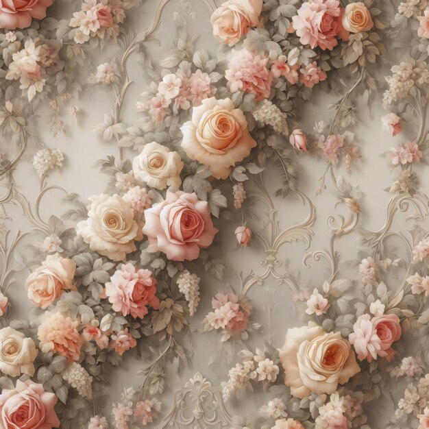 Regency Rose Garland Preppy Tapeta