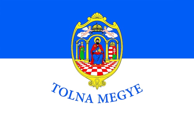 Region Tolna Flaga narodowa Republiki Węgierskiej i symbol prefektury