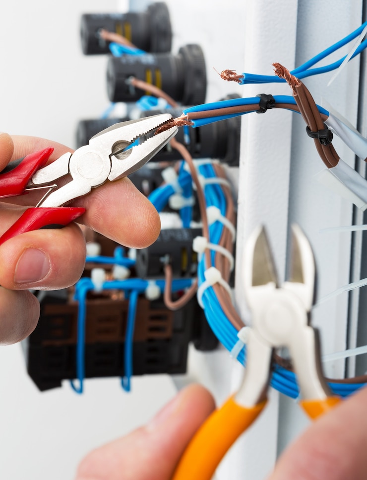 Zdjęcie ręka elektryka