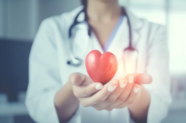 Ręka opieka zdrowotna osoba szpital koncepcja lekarz medycyna kardiologia serce Generatywne AI