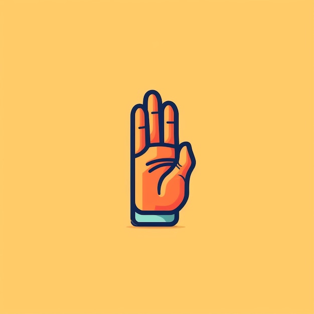 ręka palec logo wektor prosty płaski kolor