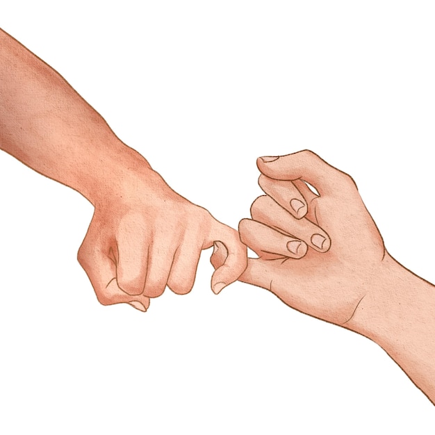 Ręka pokazująca mały palec png element projektu ręcznie narysowana ilustracja