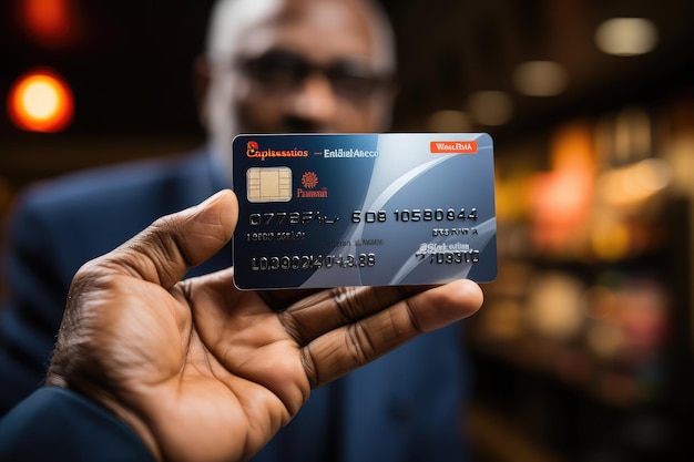 ręka trzymająca karta bankowa profesjonalna fotografia AI Generated