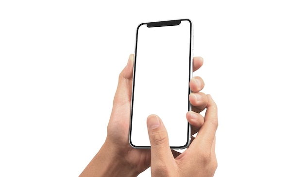 Ręka Trzymająca Smartfon I Dotykający Ekran