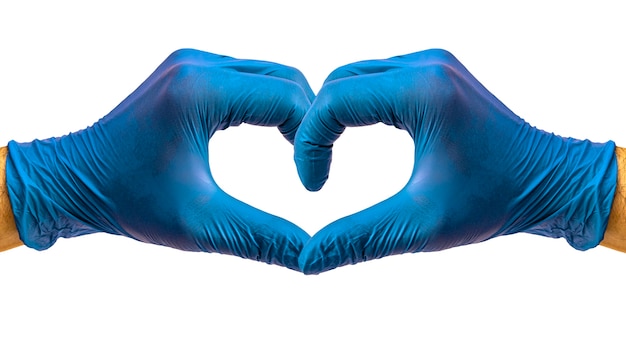 Ręka w rękawiczki medyczne Gest i symbol Gest dłoni Koncepcja projektowania Medycyna Diagnoza Głuchy