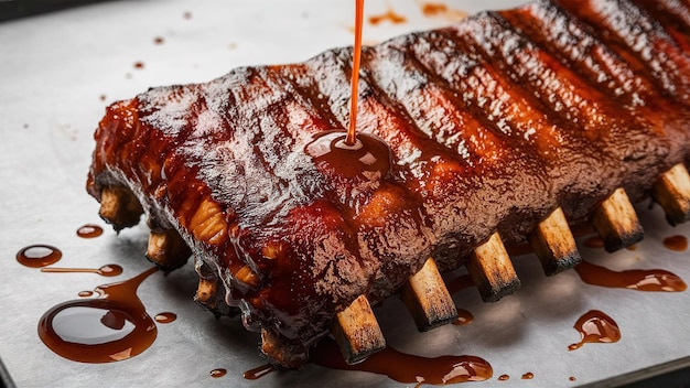 Rękawica żebrów pokryta sosem barbecue