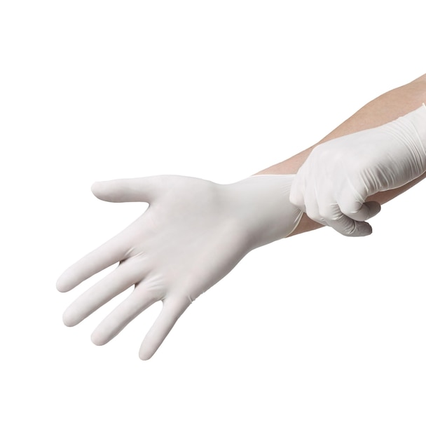 Rękawiczki lateksowe ochrona ochronna wirus korona koronawirus choroba epidemia zdrowie medyczne higiena ręka