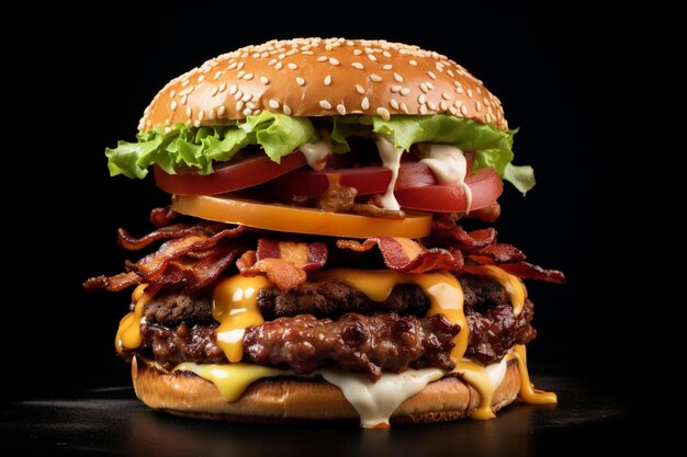 Reklama hamburgera z słowami: