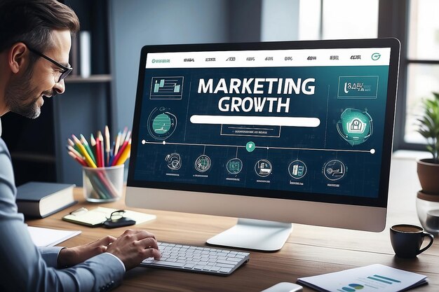 Reklama Marketing Wzrost sprzedaży Koncepcja biznesowa na ekranie