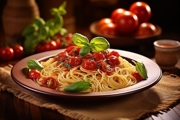 Reklama spaghetti napoli z serem parmesan tradycyjne danie włoskie