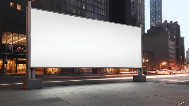 Reklamowy pusty, długi, biały billboard z przestrzenią Ai generative