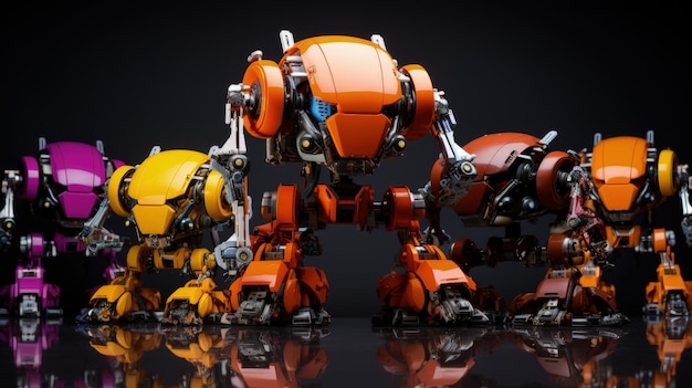 Rekonfigurowalne roboty zmieniające kształt maszyn mechanizmy adaptacyjne w jednolitym kolorze tła