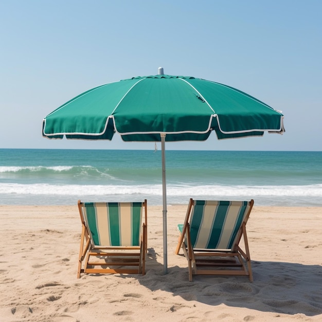 Relaksująca scena na plaży pod słonecznym niebem