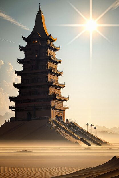 Zdjęcie religia wieża świątynna budynek piramida tapeta tło krajobraz fotografia ilustracja