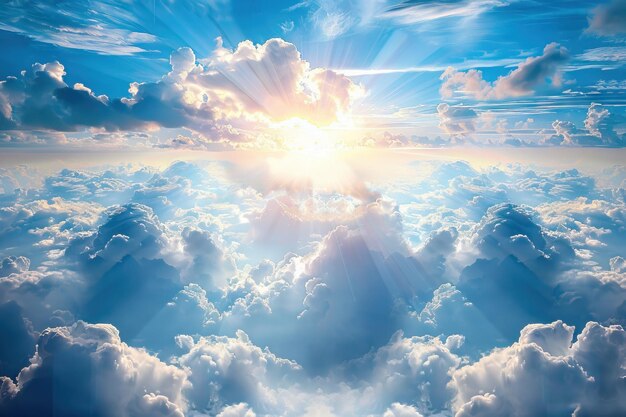Zdjęcie religijny obraz jasne światło nadzieja i szczęście z nieba