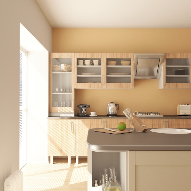 Render Of 3d Contemporary Kitchen