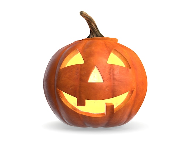 Render Z Straszną Halloweenową Dynią Głowę Na Białym Tle Jackolantern