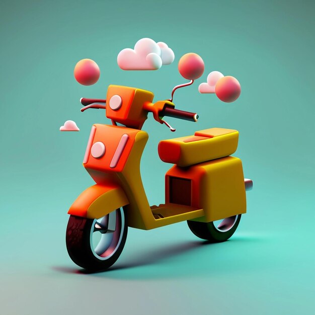 Rendering 3D ikony wolnej od motocykli