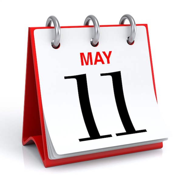 Rendering 3D kalendarza majowego