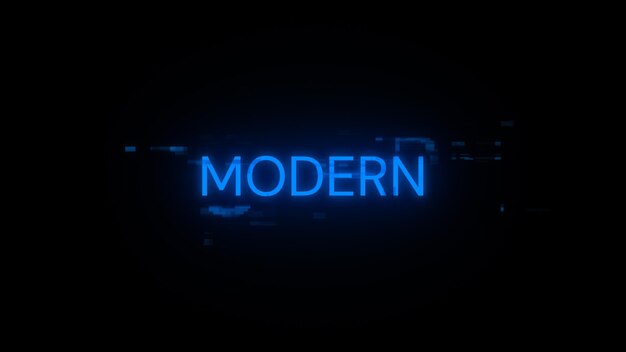 Rendering 3D Nowoczesny tekst z efektami ekranowymi usterek technologicznych