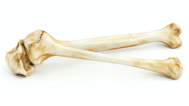 Rendering 3D pary realistycznych ludzkich kości ramienia izolowanych na białym tle