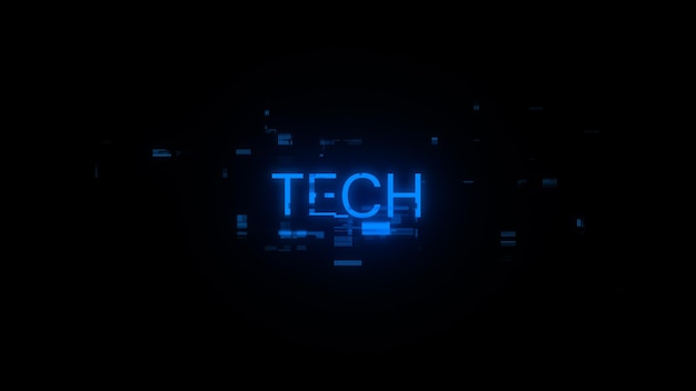 Rendering 3D Tekst techniczny z efektami ekranu usterek technologicznych