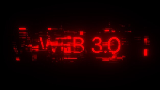 Rendering 3D WEB 30 tekst z efektami ekranu usterek technologicznych