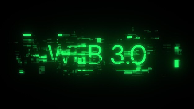 Rendering 3D WEB 30 tekst z efektami ekranu usterek technologicznych