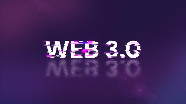 Zdjęcie rendering 3d web 30 tekst z efektami ekranu usterek technologicznych