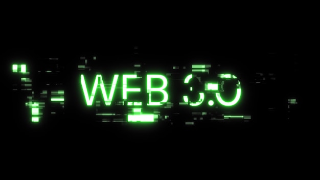 Rendering 3D WEB 30 tekst z efektami ekranu usterek technologicznych