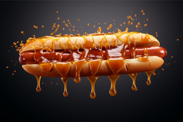 Zdjęcie rendering hotdogu w 3d