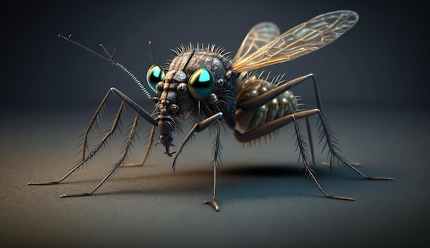 Rendering komara w 3D