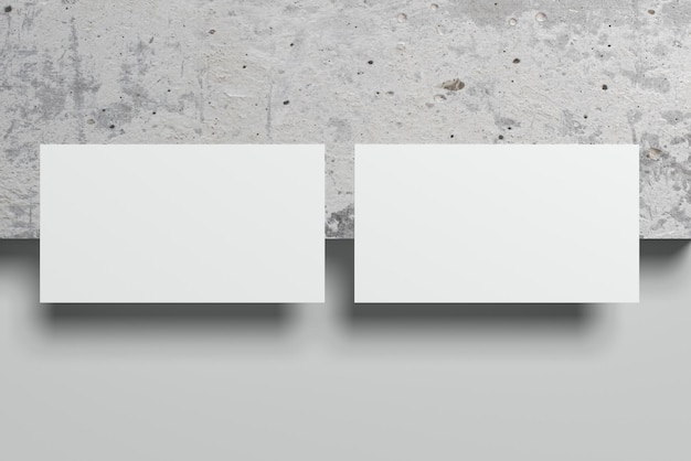 Zdjęcie rendering wizytówki 3d na szarym i granitowym tle