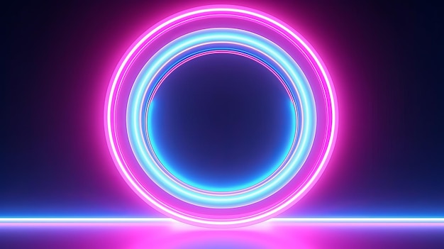 renderowania 3D abstrakcyjne różowe niebieskie tło neon Generatywne ai