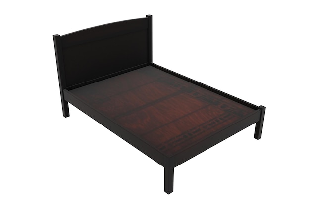 renderowania 3D antyczne łóżko z ciemnego drewna