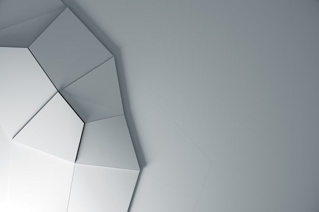 Zdjęcie renderowania 3d biały abstrakcyjny wzór geometryczny