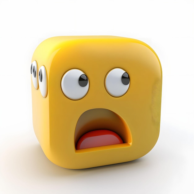 Renderowania 3D emotikon, białe tło