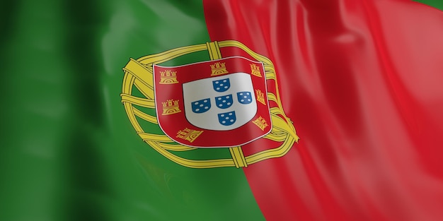 renderowania 3D Flaga Portugalii