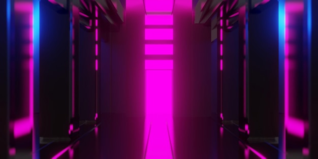 renderowania 3d ilustracja tła gry abstrakcyjny styl cyberpunk tapety dla graczy neon blask światło scifi metaverse