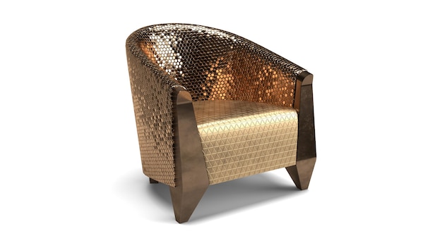 renderowania 3D Klasyczne i ponadczasowe złote krzesła