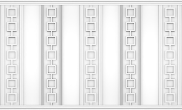 Zdjęcie renderowania 3d luksusowe białe drewno kwadratowa linia kształt wzór panel vintage projekt ściana tło