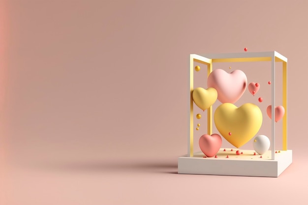 Renderowania 3D Miłość Walentynki Dekoracji Tła