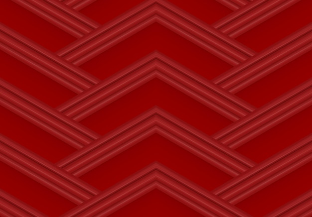 Zdjęcie renderowania 3d prosty czerwony trójkąt wzór ściany sztuki bakground
