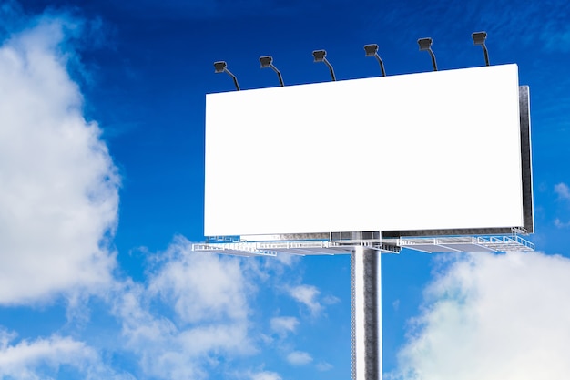 Renderowania 3d pusty biały billboard