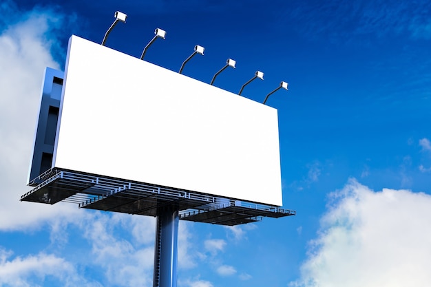 Renderowania 3d pusty biały billboard