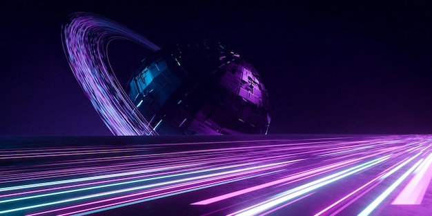 Zdjęcie renderowania 3d sci fi i technologii tła
