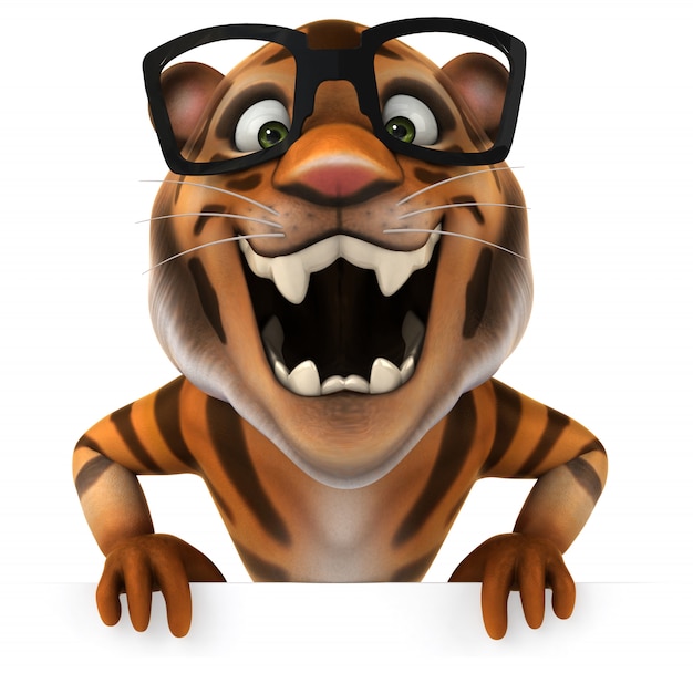 Renderowania 3D śmieszne tygrysa