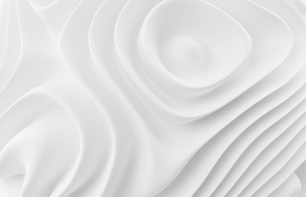 Renderowania 3D Streszczenie Piękno pielęgnacji skóry krem tekstura tło produkt kosmetyczny Mleczne koło marszczyć plusk wody fale widok z góry na białym tle produkt jogurt wirować okrągła powierzchnia tekstury