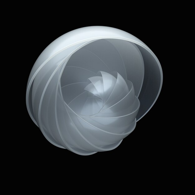 renderowania 3D streszczenie tło. Wiele półkul sklonowanych w spiralną formę z lekkim skrętem.