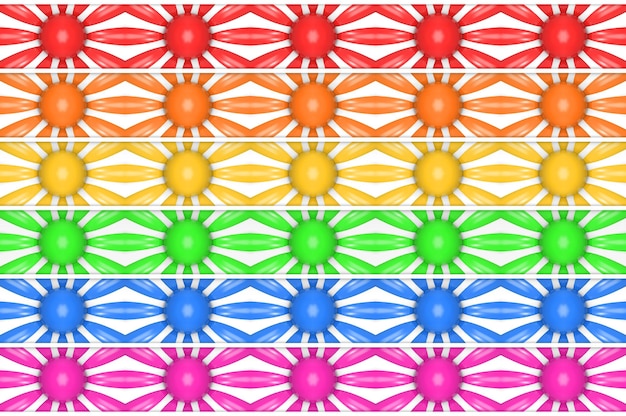 Zdjęcie renderowania 3d tęcza lgbt kolorowe koło wzór ściany tła